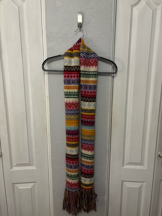 GAP Factory Accessories - Gap Y2K 2004 Colorful Striped Fair Isle Scarf Fringed 100% Lambswool
